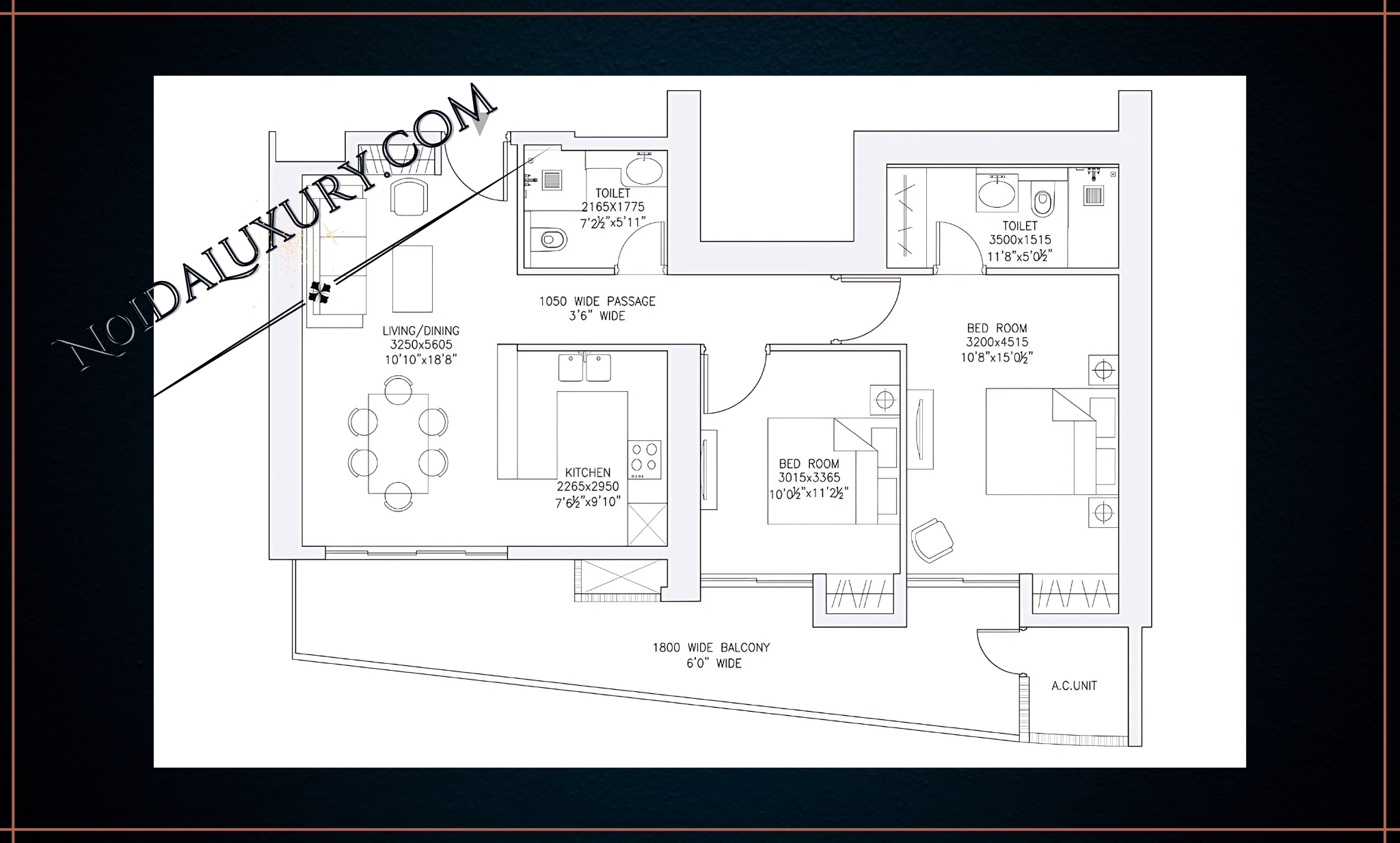 Nova Residences 2 BHK Floor Plan